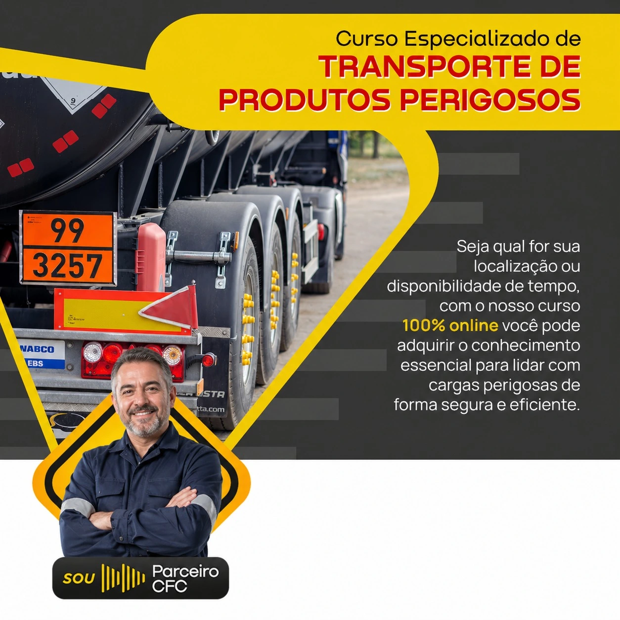 Capa quadrada do curso: Transporte de produtos perigosos