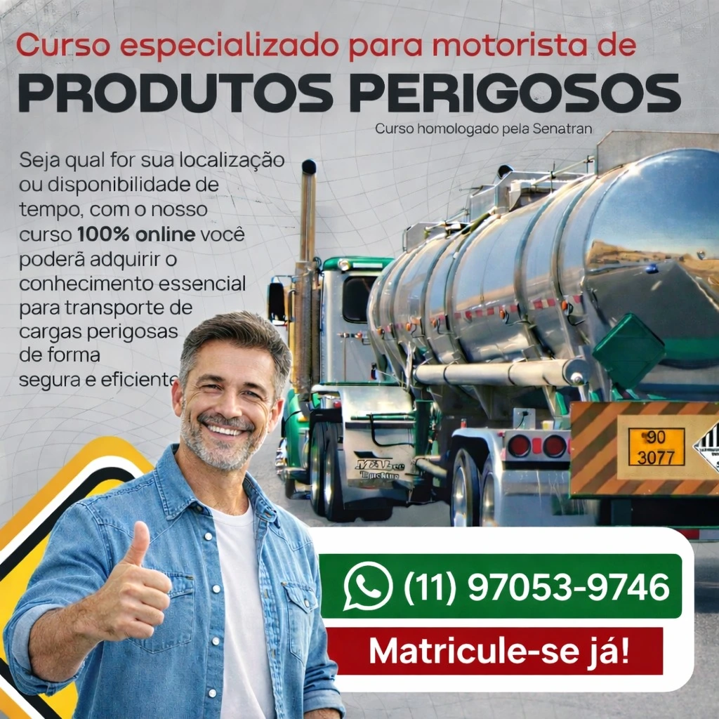 Capa quadrada do curso MOPP — produtos perigosos