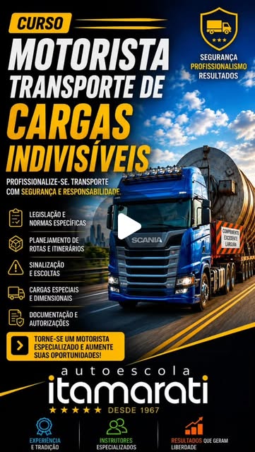 Cursos profissionalizantes: Motofrete, MOPP, cargas indivisíveis e emergência